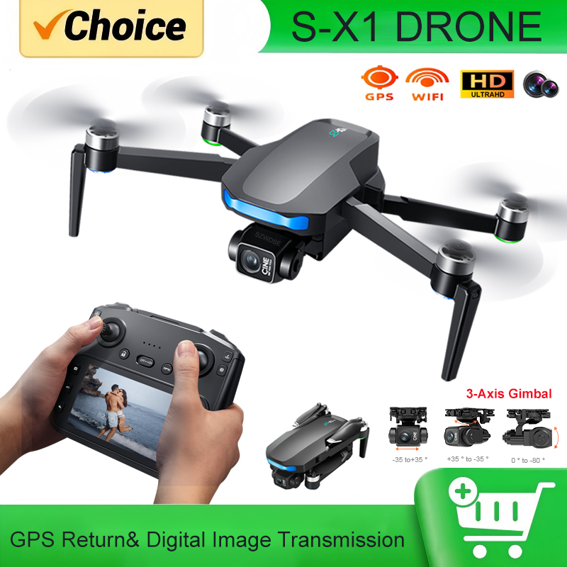 Drone Camera With Gimbal - S-X1 MAX GPS-Drohne mit 3-Achsen-Gimbal, 5000m